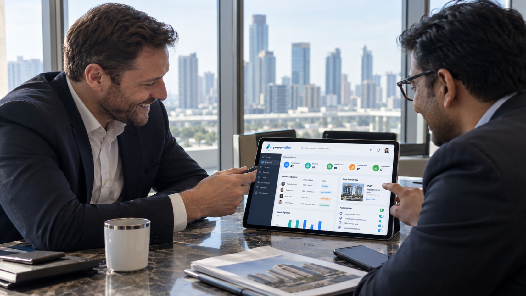Salesforce for Real Estate Leasing and Property Management Software - PropertyFlex Enquiry-to-Lease Automation Dashboard